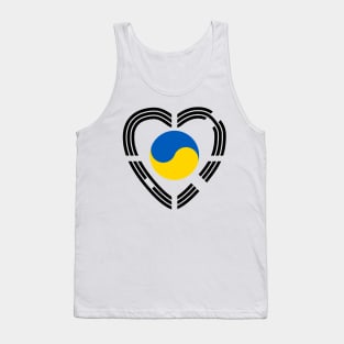 Korean Ukrainian Multinational Patriot Flag Series (Heart) Tank Top